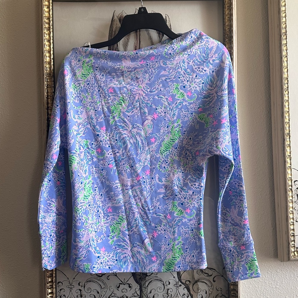 Lilly Pulitzer New Blue Peri Off-Shoulder Top